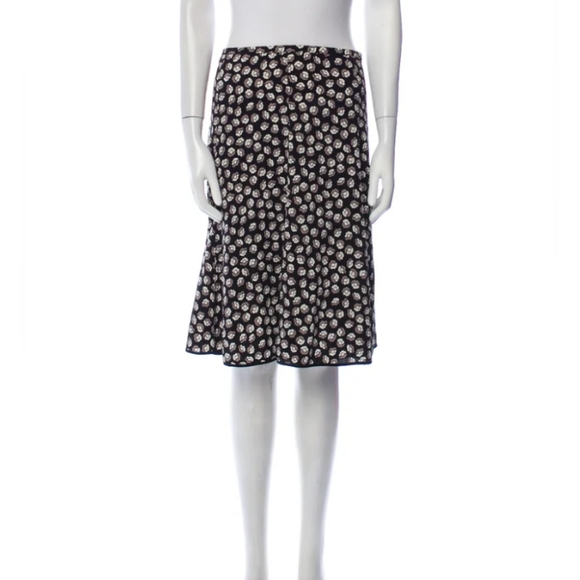 Diane Von Furstenberg women's print blacktan brown skirt